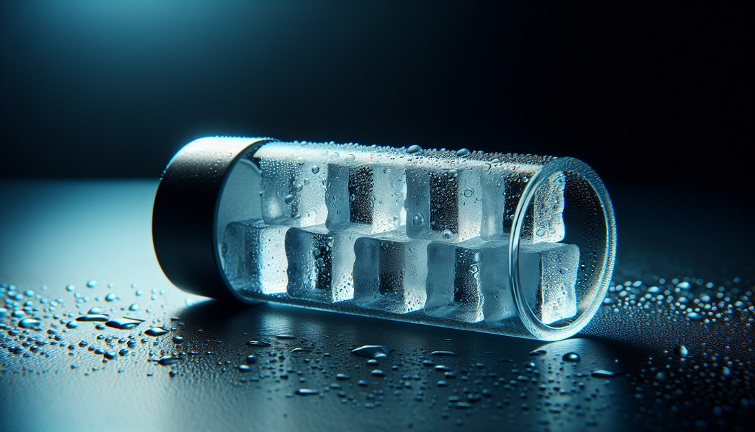 Ice cubes in glass bong ice catcher with condensation - why cold hits feel smoother