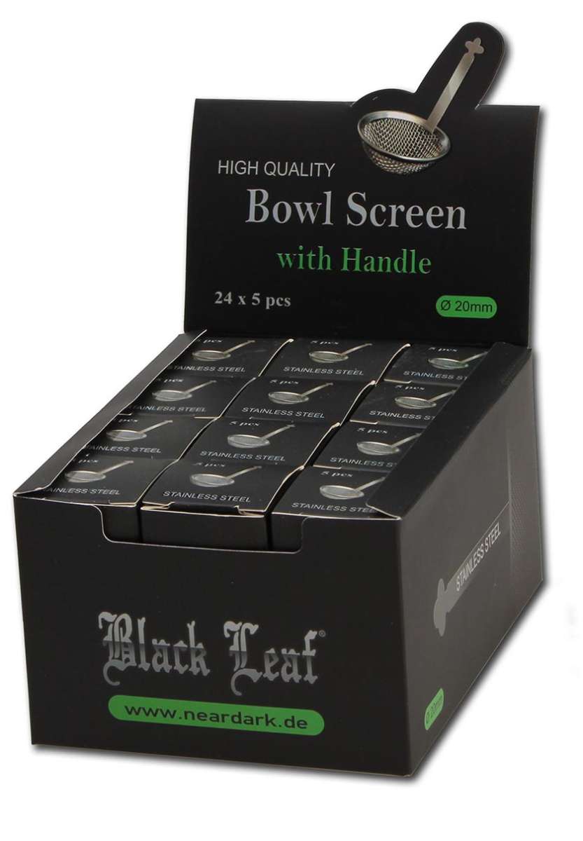 Black Leaf Bowl SS Screen Handle 20mm
