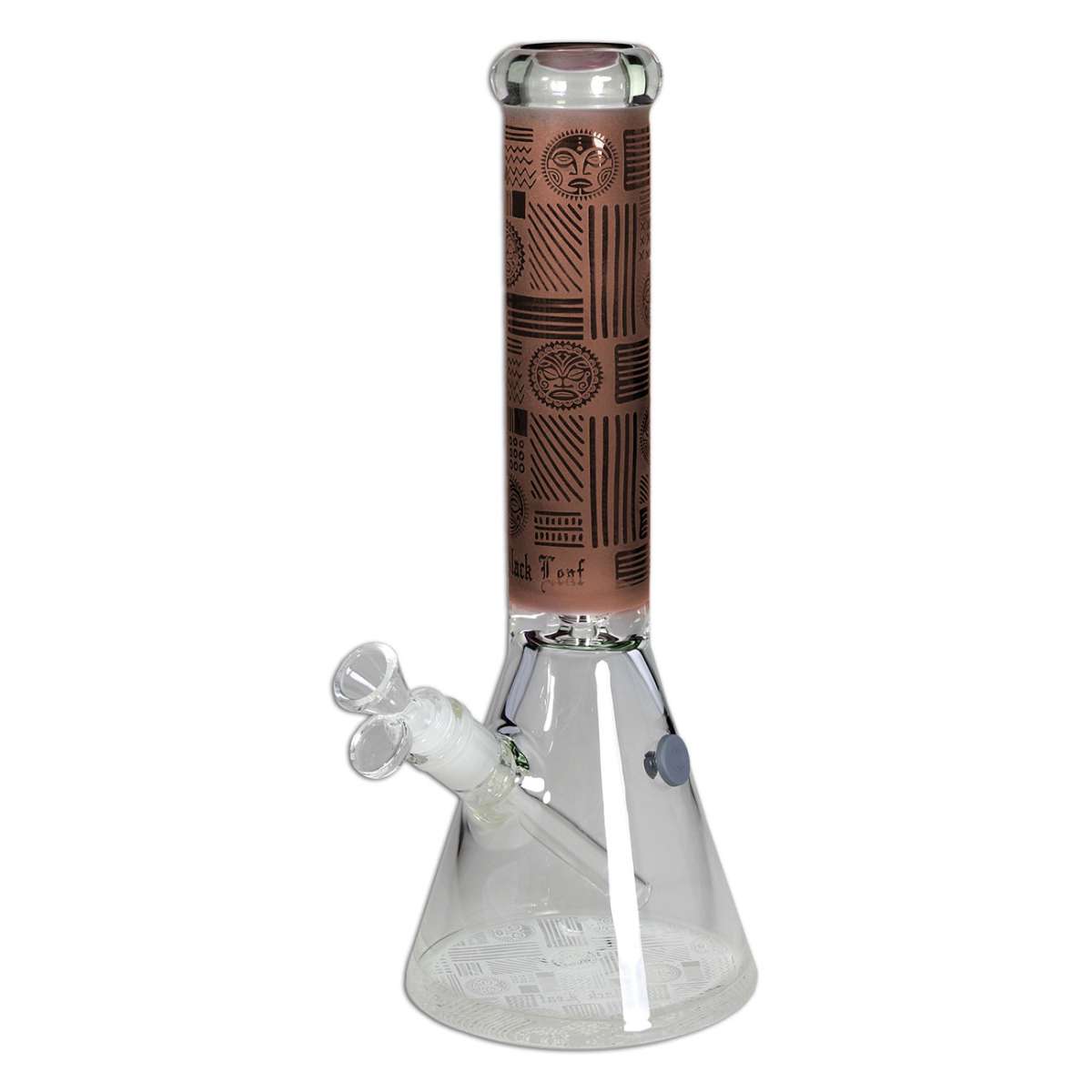Black Leaf Beaker Bong Ice amber