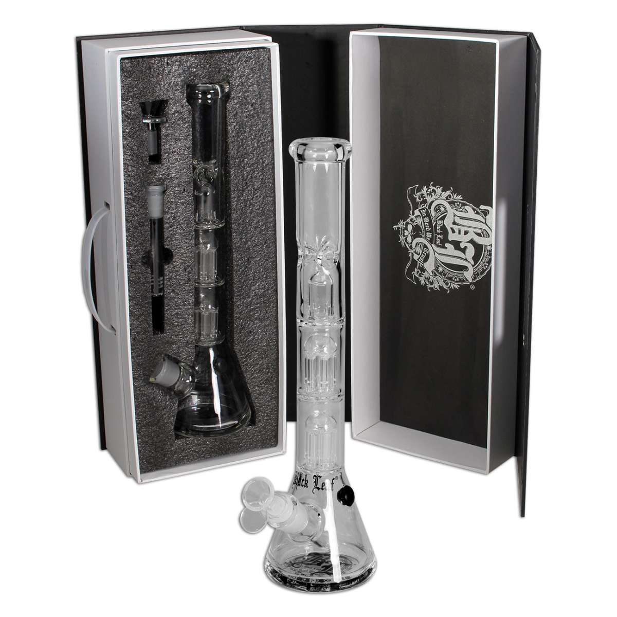 Black Leaf Boxed Bong Multi Level