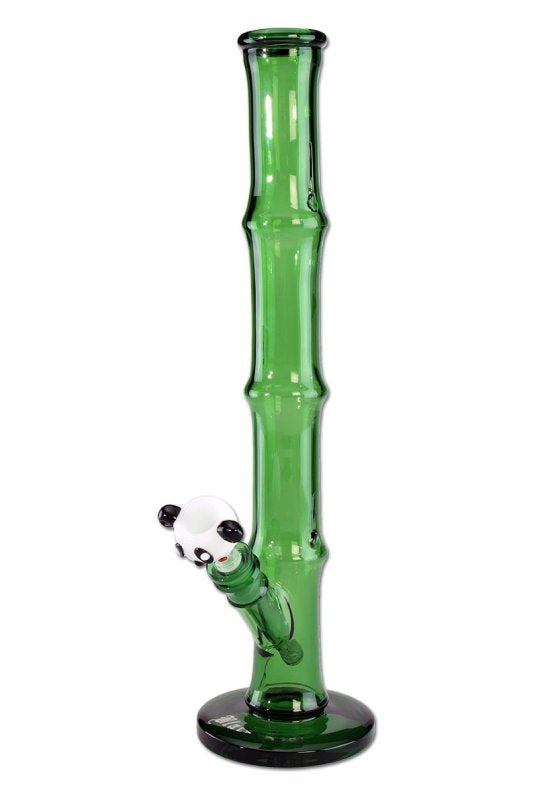 Black Leaf Glazen Waterpijp BamBoo met Panda Schaal