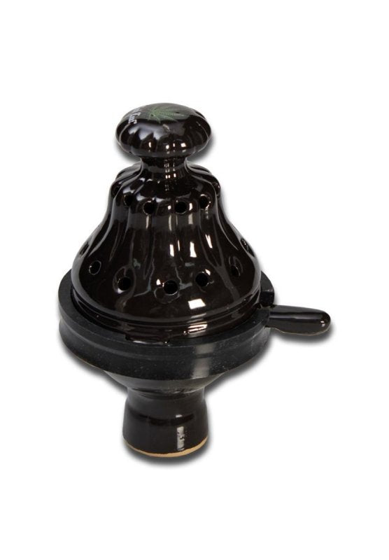 Black Leaf Shisha Bowl met Schoorsteen + Zeefje