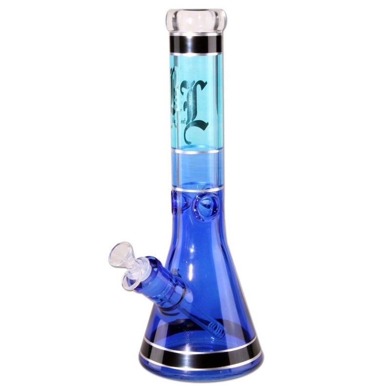Beaker Bong (35cm) IJs + Diffuser (Black Leaf)