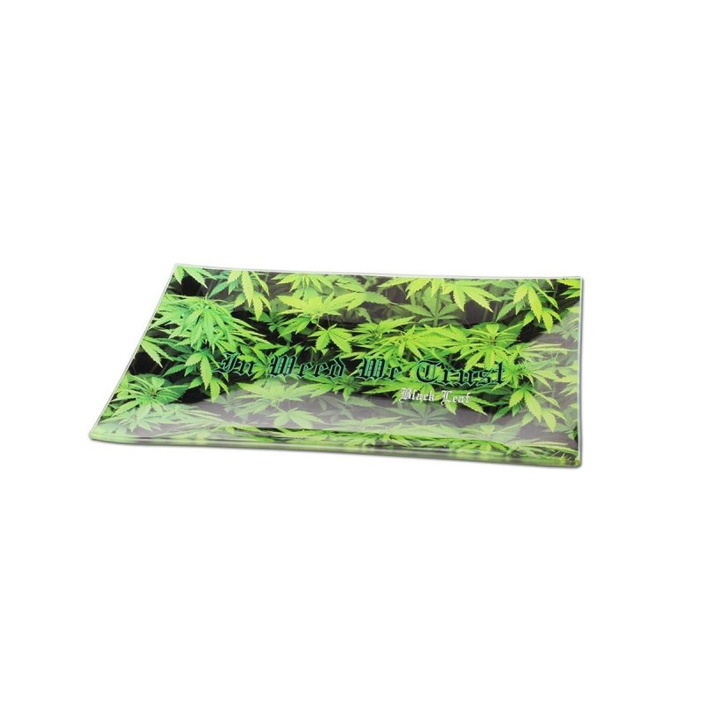 Glazen Rolling Tray In Weed We Trust (Groot)