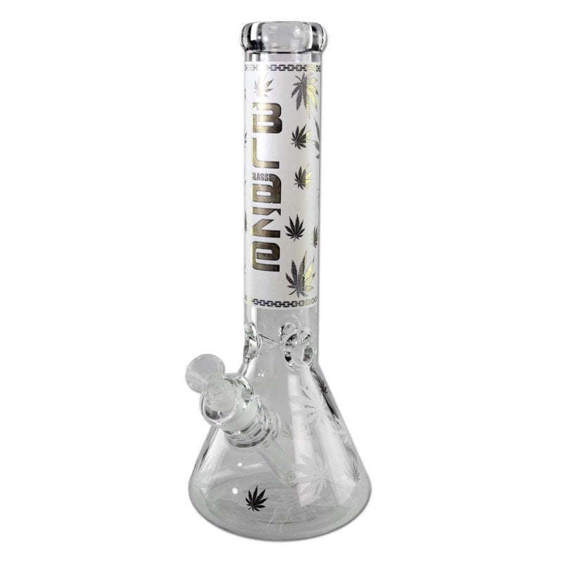 Blaze Glass Golden Leaf IJs Beaker Bong