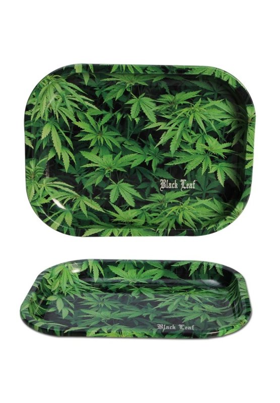Black Leaf Rolling Tray Wiet