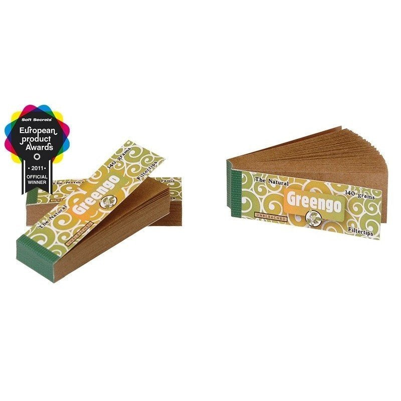 Greengo Ongebleekte Filter Tips (Display/Boekje)